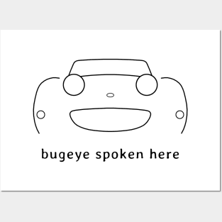 Austin Healey Sprite 1960s British classic car "bugeye spoken here" black Posters and Art